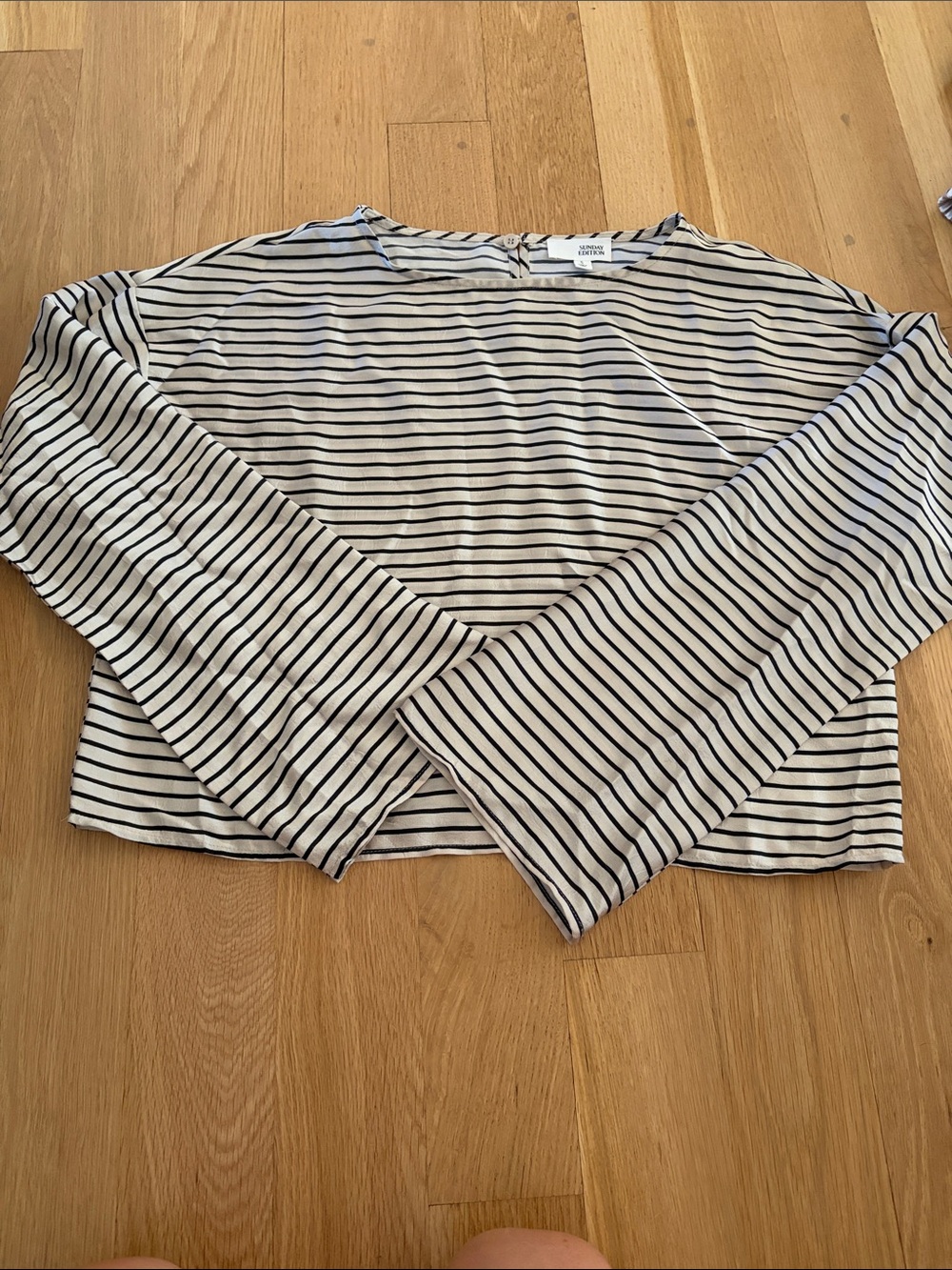 Striped Long-Sleeve Top - Black & White